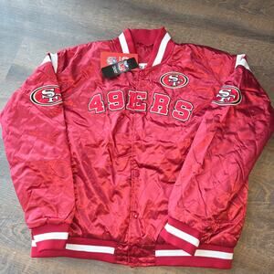 Starter San Francisco 49ers Scarlet Satin Varsity Jacket XL